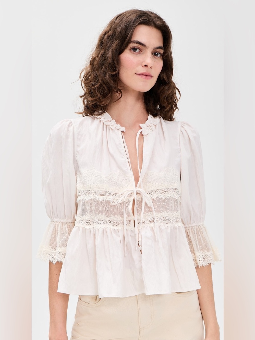 New FREE PEOPLE Intimately FP Forever Young Bed Jacket In White Alyssum Sz XS